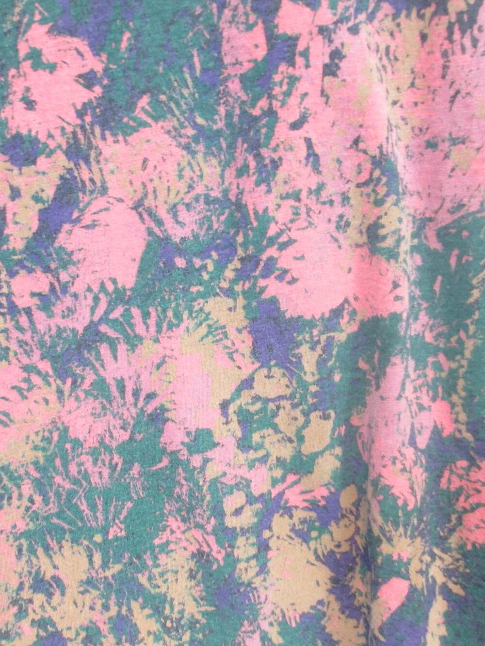 Peruvian Connection 100% Pima Cotton Floral Tunic Top Gray Pink Size Large L - Picture 4 of 9